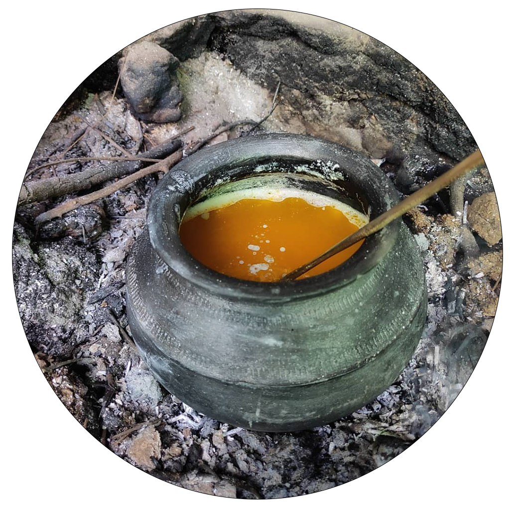 Slow cooking makkhan into ghee